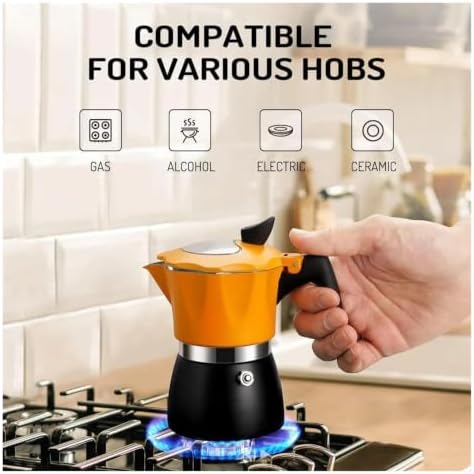 Classic Aluminum Moka Pot Stovetop Espresso Maker for Home Office Camping - Image 5