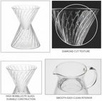 20.3 fl oz Diamond Cut Glass Coffee Server, High Borosilicate Carafe for Pour Over Brewing and Serving - Image 6