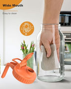 Mason Jar Pitcher Set of 2, 64oz (2quart) Glass Pitcher with Lid for Tea - Image 6