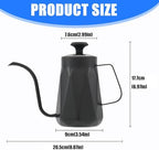 Accuracy Pour Gooseneck Kettles 700ml Coffee Pots with Thermometers and Controlled Flows Spouts for Coffee Enthusiasts Kitchen Brewing Tool - Image 6