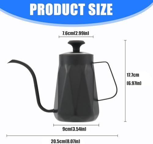 Accuracy Pour Gooseneck Kettles 700ml Coffee Pots with Thermometers and Controlled Flows Spouts for Coffee Enthusiasts Kitchen Brewing Tool - Image 6