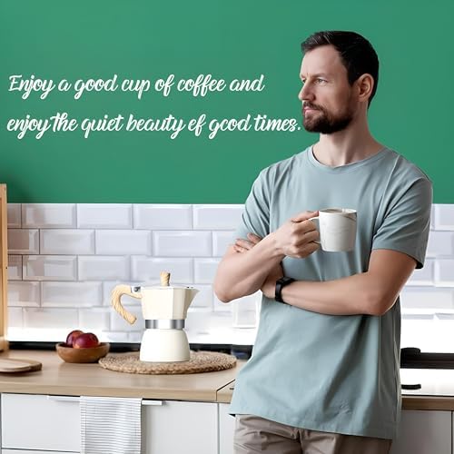 Coffee Pot,10 oz Moka Pot Italian Coffee Maker,Stovetop Espresso Maker 6 Espresso Cup,Camping Espresso Maker Manual Cuban Coffee Percolator for Cappuccino or Latte (Beige) - Image 6