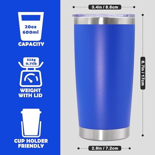 20oz Tumbler Stainless Steel Tumbler Coffee Tumbler with Lid Dark Blue, 12P - Image 4