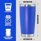 20oz Tumbler Stainless Steel Tumbler Coffee Tumbler with Lid Dark Blue, 12P - Image 4