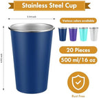Mimorou 20 Pack 16 oz Stainless Steel Cups Metal Cup, Colorful - Image 2