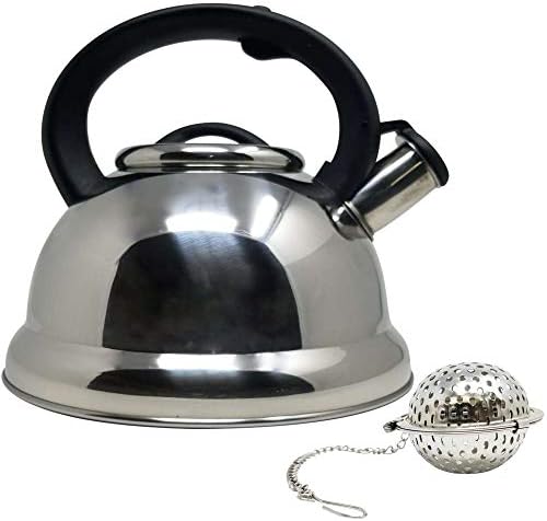 13 Cup Premium Quality 18/10 Food Grade Heavy Gauge Stainless Steel Whistling TEA KETTLE with Ergonomic One Push Soft Grip Handle BY UNIWARE- Stovetop pot 3.0 qt. (Stainless Steel) by UWUNIWARETHENAMEYOUTRUST