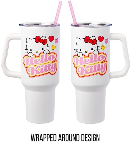 Silver Buffalo Sanrio Hello Kitty Name Heart, Stainless Steel Tumbler, 40oz - Image 5