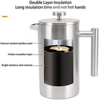 French Press Coffee Maker, Stainless Steel French Press Coffee Maker, Versatile Coffee Press Coffee Maker, Stainless Steel Insulated Coffee Press with Filter for Kitchen, 1L - Image 3