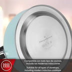 MAGEFESA Esmeralda Stainless Steel Whistling Tea Kettle, 2.9 Qts, Drip-Free Pouring System, Suitable for All Types of Stovetops Including Induction, Removable Lid for Easy Cleaning Teapot - Image 5
