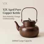 YJX 54.1oz Pure Copper Tea Kettle For Stovetop, Non-Coating Copper Teapot, 1600ML Large Tea Pot, Real Copper Kettle with Tea Ball for Loose Tea, Vintage Craftmenship for Home Deco, Chinese Tea Set - Image 3
