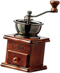 Retro Manual Coffee Grinder with Ceramic Burr Mill, Hand Crank Coffee Bean Grinder, Beech Wood Base and Catch Drawer, Adjustable Coarseness for Home, Office, Espresso, 3.7 x 3.7 x 6.7 in by Unknown