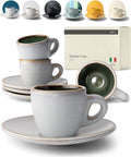 KIVY Stoneware Espresso Cups, 4-Piece Set - Italian Design, Thick-Walled, 3 oz, Microwave & Dishwasher Safe by KIVY