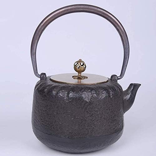 Cast Iron Teapot Tea Kettle Tea Pot,Japanese Style Tetsubin Tea Kettle 1.2L | Cast Iron Tea Kettle To Keep Tea Warm | Retro Precipice Pattern Iron Kettle - Image 4