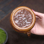 Kettle Teapot Household Mountain View Ceramic Teapot Creative Hand-Carved Tea Infuser Portable Water Teapot - Image 6