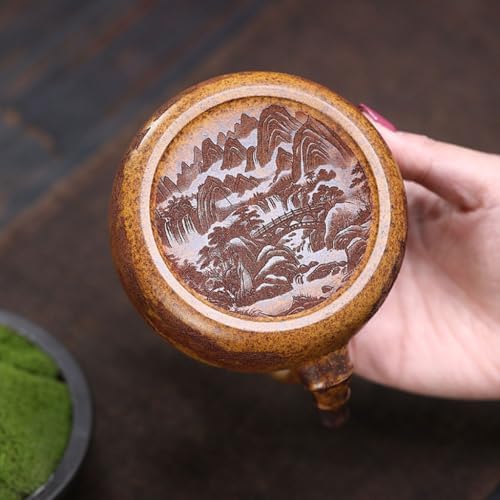 Tea Pot Household Mountain View Ceramic Teapot Creative Hand-carved Tea Infuser Teapot for Infuser - Image 6