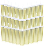30 Pack Gold Plastic Cups with Lids and Straws, 24oz Cups by Ahongwenxi