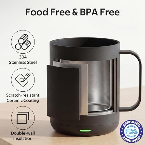 BSUNTA 16oz Self Heating Coffee Mug, Rechargeable Electric Heated Mug - Image 2