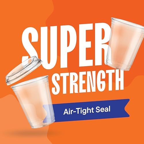 16 oz Clear Plastic Cups with Strawless Sip Lids (100 Pack) - Disposable Iced Coffee Cups for Home Baristas, Spill-Proof Cold Drink Tumblers, Crystal Clear BPA-Free Smoothie Cups, Sturdy & Heavy Duty - Image 3
