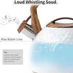 Stovetop Kettle Tea Kettle Whistling for Stove Top Food Grade Stainless Steel Pot with Wood Handle Kettles for Stove(A) - Image 3
