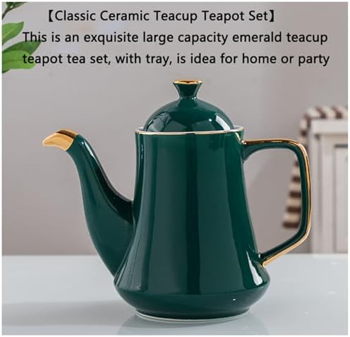 Tea Cups and Ceramic Tray Set of 14 Pieces,Luxury Set with Teapot, Afternoon Tea Coffee Cups, British Porcelain Tea Party Set for Housewarming Gifts - Image 5
