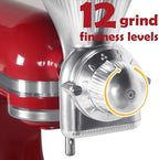 All Metal Grain Mill Attachment for KitchenAid Stand Mixer with 12 Grind Level Flour Mill, Grain Mill Attachment Fit for Grinding Wheat, Corn, Oats, Buckwheat,Millet and Other Cereals - Image 3