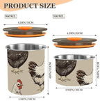 Stainless Steel Jar, Rooster Chicken (002) Food Storage Container with Lid, Sealed and Moisture-Proof, Suitable for Coffee Beans, Nuts and Candies, 17 oz - Image 3