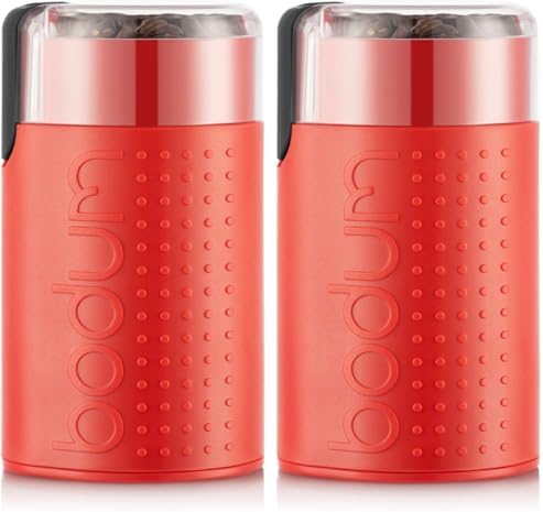 Bodum Bistro Electric Blade Coffee Grinder, Red 2.1 oz (Pack of 2) by Bodum