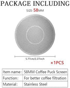 51/53/58mm Reusable Puck ScreenStainless Steel Screen Filter Compatible With Espresso(1PCS 58MM) - Image 2