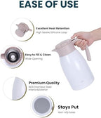 GiNT 50.7 Ounces Stainless Steel Thermal Coffee Carafe with Lid/Double Walled Vacuum Thermal Carafe / 12 Hour Heat Retention (White, 1.5L) - Image 3