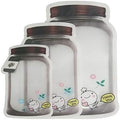 50 Pieces Stand Up Mason Jar Pattern Ziplock Bags Plastic Pouch Cute Bottle Shape Smell Proof Packaging Pouches (Flower,5.3x7.7 Inch) by Unknown
