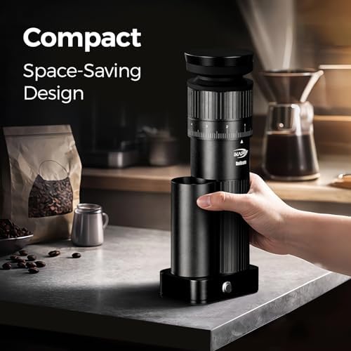 IKAPE Electric Coffee Grinder – 100 Grind Settings, 6-Star Conical Burr, Detachable & Easy to Clean, Durable Aluminum Alloy Body – Perfect for Home & Office Coffee Lovers - Image 6