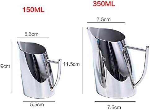 Gravy Boat Stainless Steel Milk frothing jug 150ML 350ML Espresso Coffee Pitcher Barista Craft Coffee Milk Frothing Jug Pitcher Sauce Jug (Color : 150ML) - Image 6