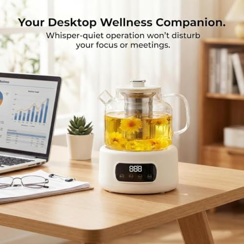 220v Smart Glass Electric Kettle 1.2l with Tea Infuser,Precise Temperature Control,Quiet Operation for Home,Office,and Students - Image 3