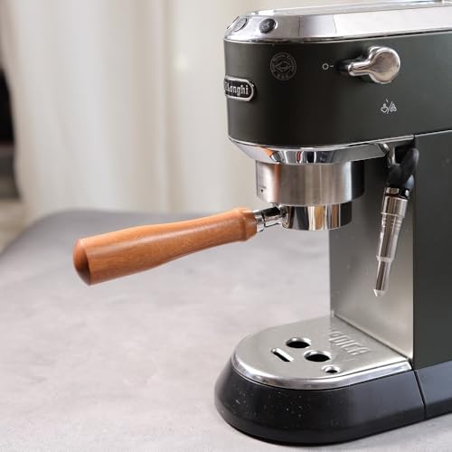 51mm Bottomless Portafilter 3 ears Only for Delonghi Dedica, Wooden Handle - Image 3