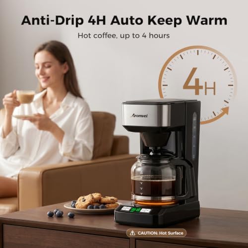 12 Cup Coffee Maker with LED Display, Drip Coffee Machine - Image 4