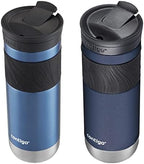 Contigo SNAPSEAL Insulated Stainless Steel Travel Mug with Grip. Blue Corn Transparent Satin & Midnight Berry, 20 oz (Pack of 8) - Image 3