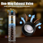Light Blocking Glass Coffee Canister Set with Degassing Valve & Measuring Scoop for Coffee & Dry Food Storage - Image 7