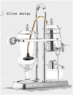 JITEM Cafetera Belgium Luxury Royal Family Balance Syphon Coffee Maker Siphon Brewer Elegant Design Retro Style with U Handle Glass Siphon Pot for Coffee or Tea - Image 4