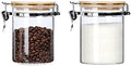 KKC HOME ACCENTS Glass Canisters with Airtight Lids 27oz, Jars Set of 2 by KKCHOMEACCENTSGmbH