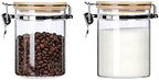 KKC HOME ACCENTS Glass Canisters with Airtight Lids 27oz, Jars Set of 2 by KKCHOMEACCENTSGmbH