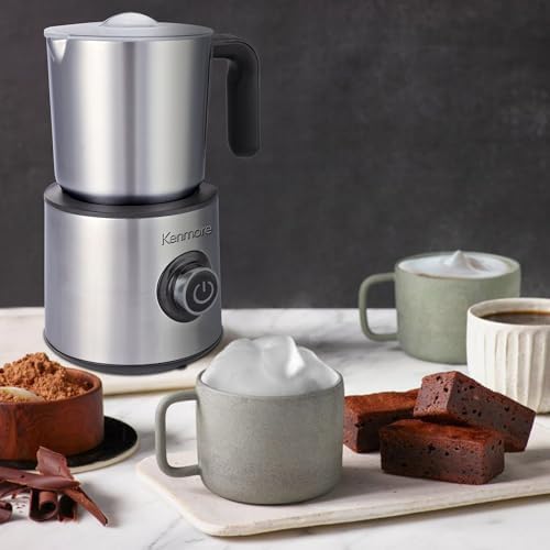 Kenmore Electric Milk Frother- Hot & Cold Milk Steamer and Foam Maker for Coffee, Lattes, Cappuccino, Portable Milk Heater and Foamer for Espresso, Home Brewing, Automatic Milk Steamer - Image 2