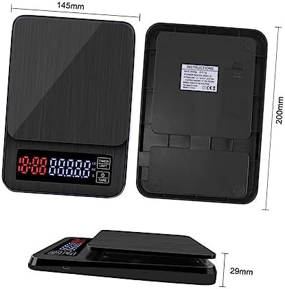 Unomor 5kg Digital Kitchen Scale with Timer Capacity Precision Weighing Scale for Cooking and Baking USB Powered Multifunctional with Led Display Black - Image 2