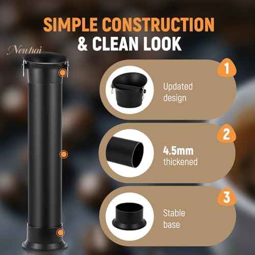 Newhai Espresso Coffee Knock Box for Commercial Use, with 30 Gabbage Bags & towal, Detachable Design, 4.2 Gal Large Capacity - Image 2
