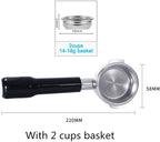 58MM Bottomless Filter Portafilter,Compatibility E61 brewing head, with 1/2/4 cups basket(Type z) - Image 2