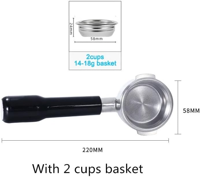 58MM Bottomless Filter Portafilter,Compatibility E61 brewing head, with 1/2/4 cups basket(Type z) - Image 2