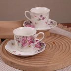 Guangyang 15pcs Porcelain Tea Sets 7 OZ Cups& Saucer Service for 6, with Teapot Sugar Bowl Cream Pitcher for Tea/Coffee - Image 6
