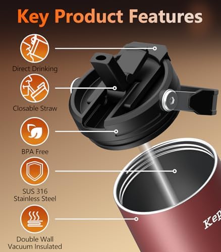 Kepwam Self-Heating Travel Mug T3,20oz Large Capacity Leak-Proof Heated Mug - Image 6