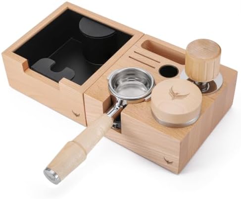 58mm Espresso Machine Accessories Kit For E61 Group Head – Bottomless Portafilter, Spring Tamper, Leveling Tool, Tamping Station & Puck Dump Bin For - Image 3