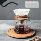 Design Glass Coffee Carafe Glass Coffee Server for Drip Coffee Maker,Coffee Pot with Lid,Pour Over Coffee Filter(600ml with lid set) - Image 4