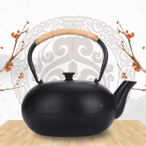0.8L Japanese Style Cast Iron Teapot Without Coating Tetsubin Tea Kettle with Infuser Iron Tea Gift for Adult Father Mother Family - Image 2